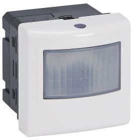 Датчик за движение PIR, 170°, обхват 8m @ h=1.2m, LED ≤ 500W, изисква неутрала, 2 мод. цвят бял Mosaic Legrand