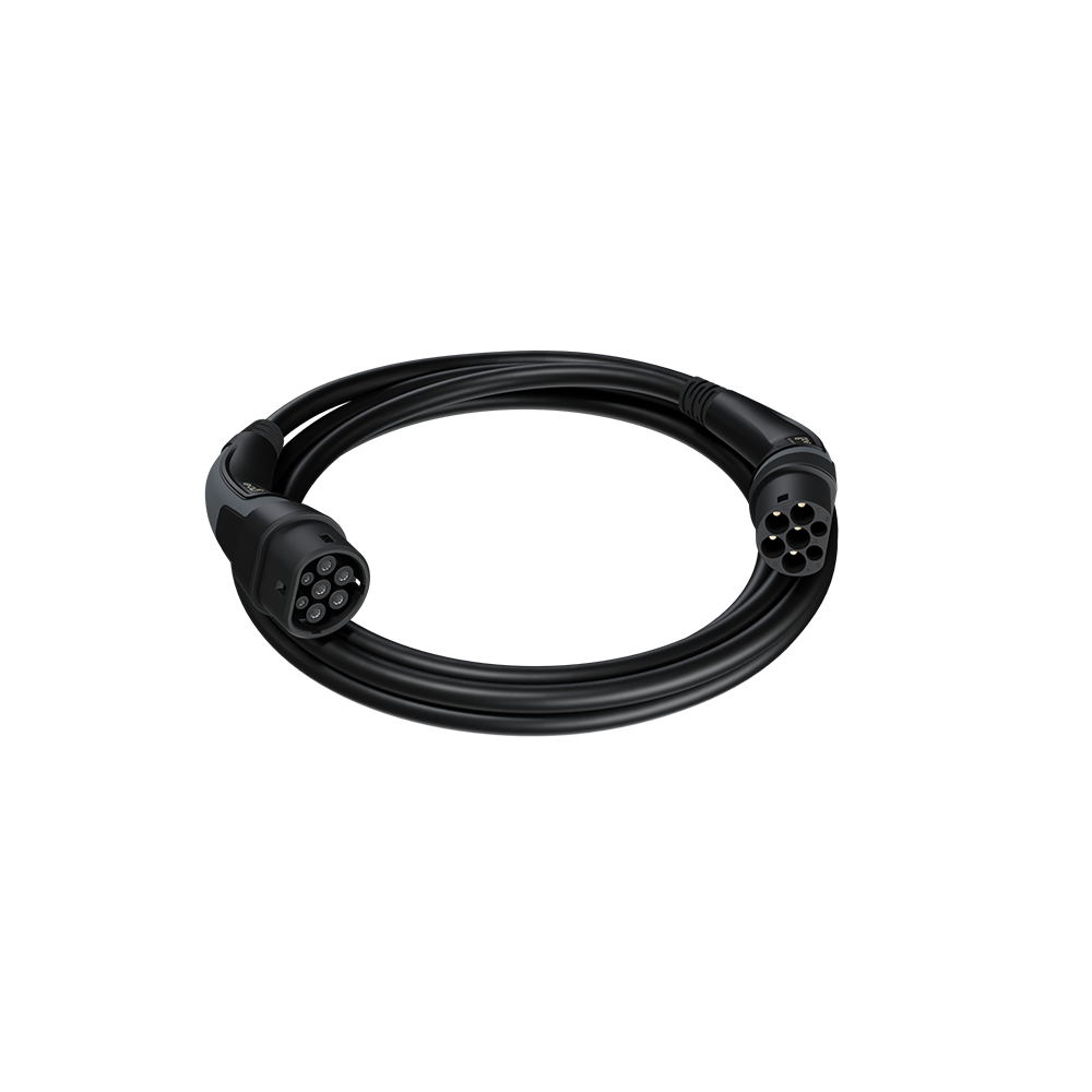 Кабел 5м за зареждане на ЕЛЕКТРОМОБИЛ в Mode3, за станции 3P до 22.1kW, с конектори Type 2 към Type 2, go-e