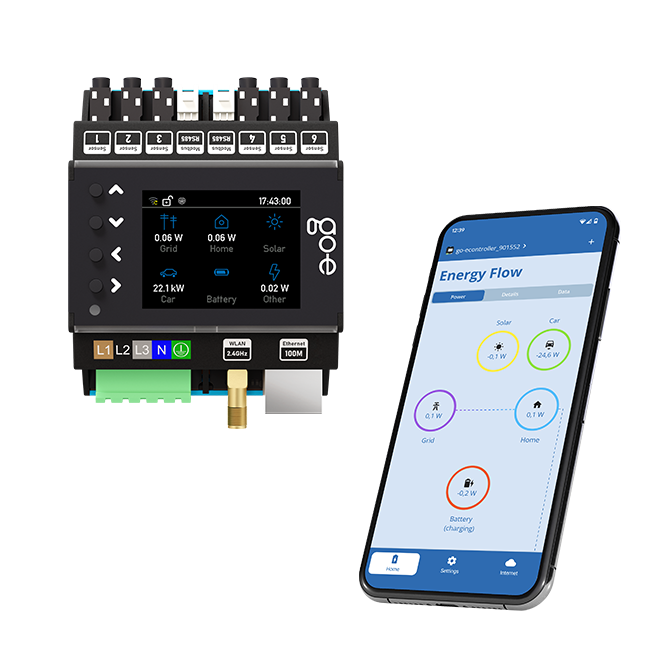 Контролер управление на зареждане чрез PV система, go-e