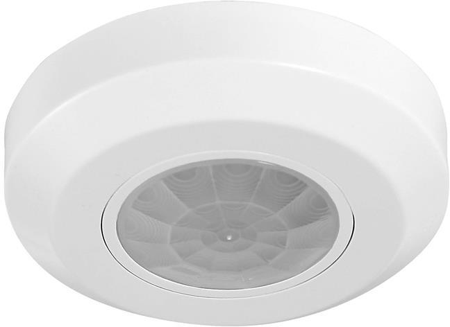 Датчик за движение PIR, за открит монтаж на таван, 360°, обхват D8m @ h=2.2m, IP20, цвят Бял Commel