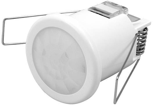 Датчик за движение PIR, за вграждане в таван, 360°, обхват D8m @ h=2.2m, IP20, цвят Бял Commel