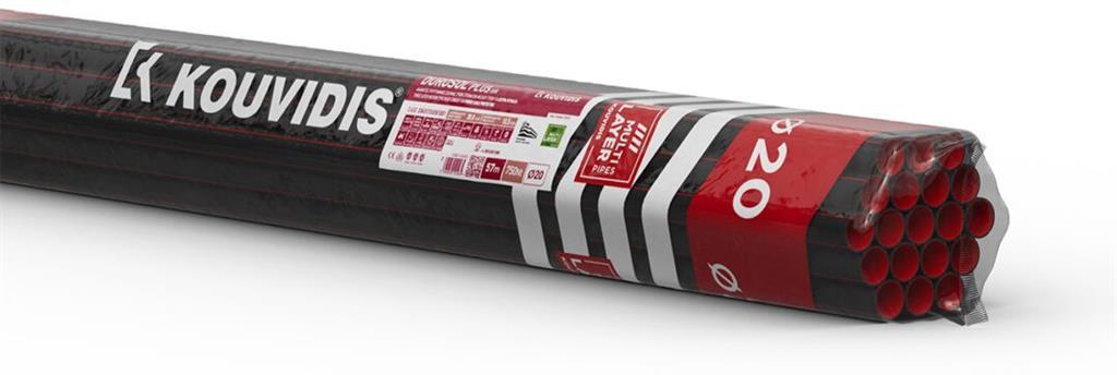 Твърда тръба вън. ф20мм вътр. ф15.5мм 750N клас 3343 цвят Черен UV стабилизирана HF DUROSOL 3м /57м/ Kouvidis