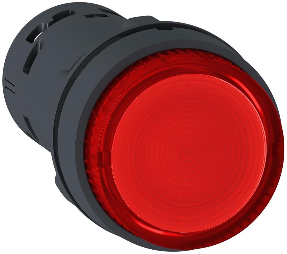 Бутон монолитен червен 1NO светещ LED 230Vac Ø22mm XB7 SE