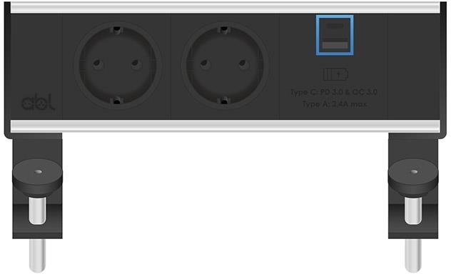 Модул Flexi 3M с 2х Шуко и USB тип A+C Power Delivery 65W, цвят Черен, ABL