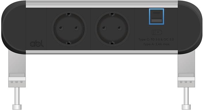 Модул Chroma 3M с 2х Шуко и USB тип A+C Power Delivery 65W, цвят Черен, ABL