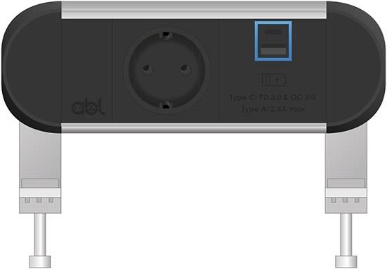 Модул Chroma 2M с 1х Шуко и USB тип A+C Power Delivery 65W, цвят Черен, ABL