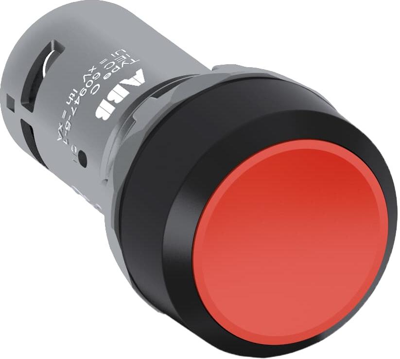 Бутон червен CP1-10R-10 1NO пластмасов ринг Ø22mm Compact ABB