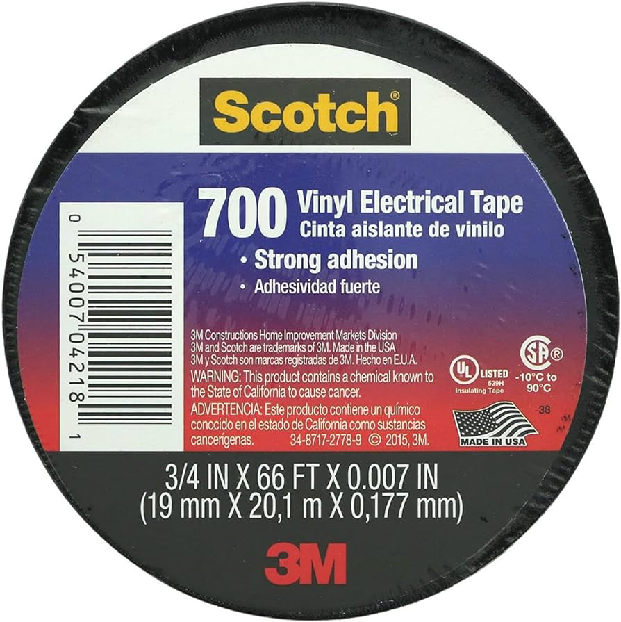 Изолационна лента Scotch 700 цвят ЧЕРЕН 0.18мм х 19мм, дължина 20м 3M