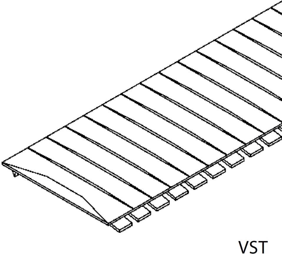 Глуха капачка оребрена VST за табло 220мм бяла Pollmann