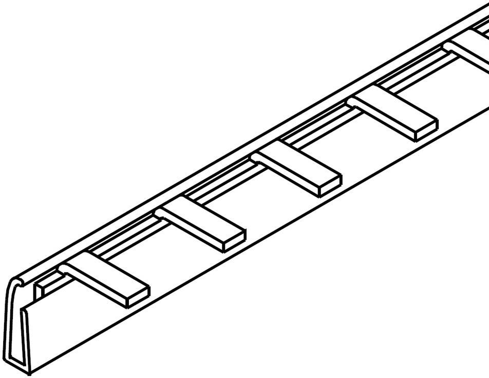 Захранващ гребен тип ПИН 1P 10мм2 63A 57 прекъсвача L Pollmann