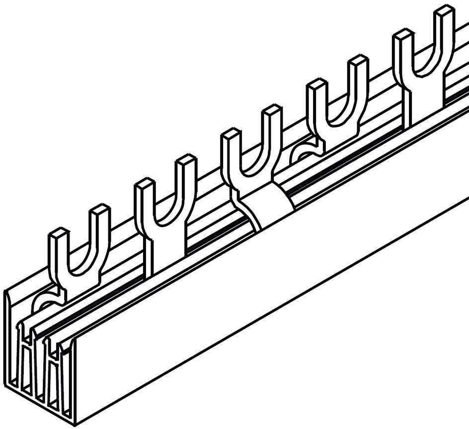 Захранващ гребен тип U 3P 16мм2 80A 19 прекъсвача L1L2L3 Pollmann