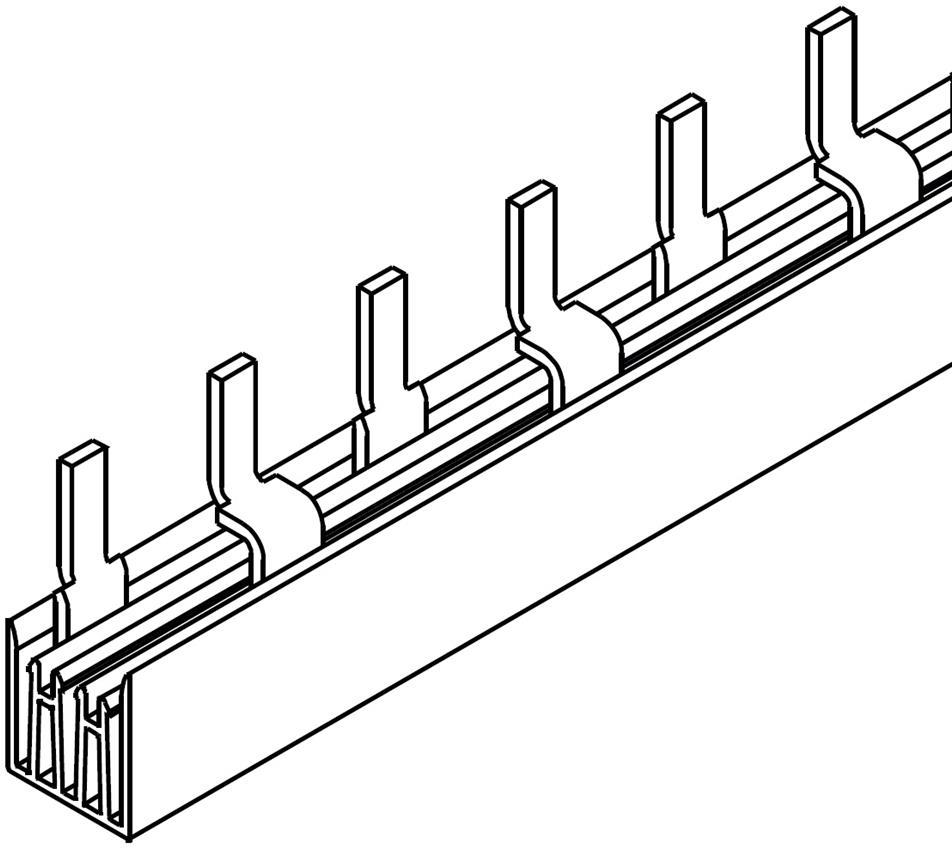 Захранващ гребен тип ПИН 2P 16мм2 80A 28 прекъсвача L1L2 Pollmann
