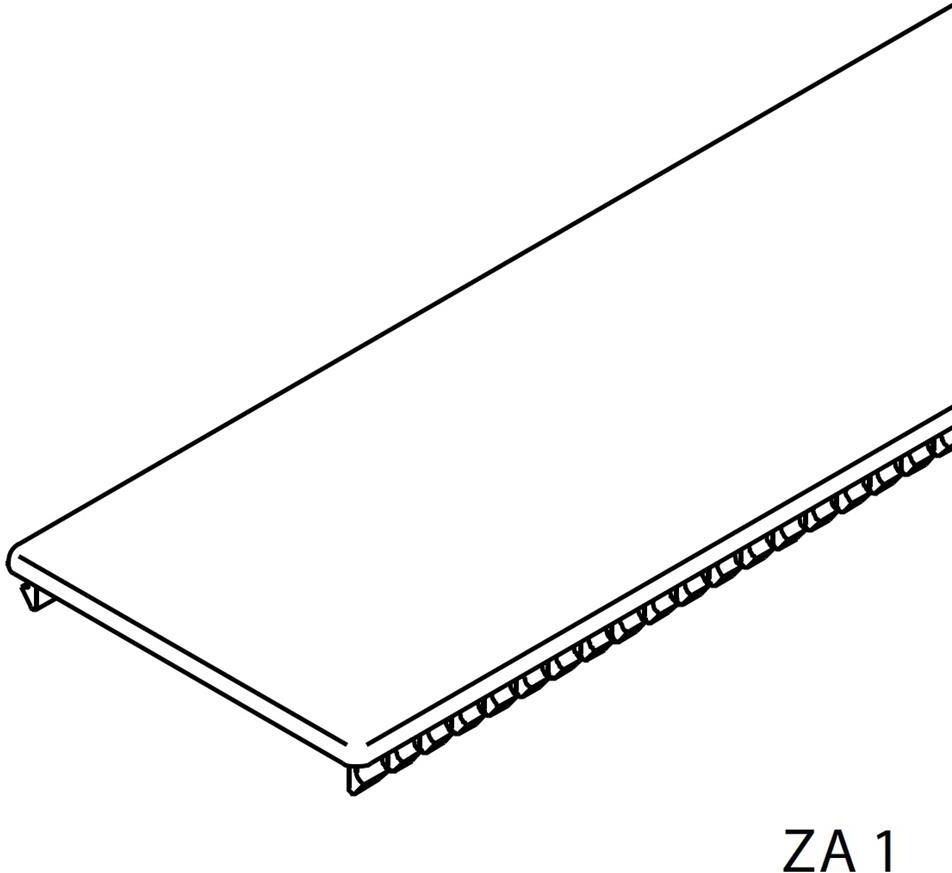 Глуха капачка гладка ZA1 за табло 220мм сива Pollmann