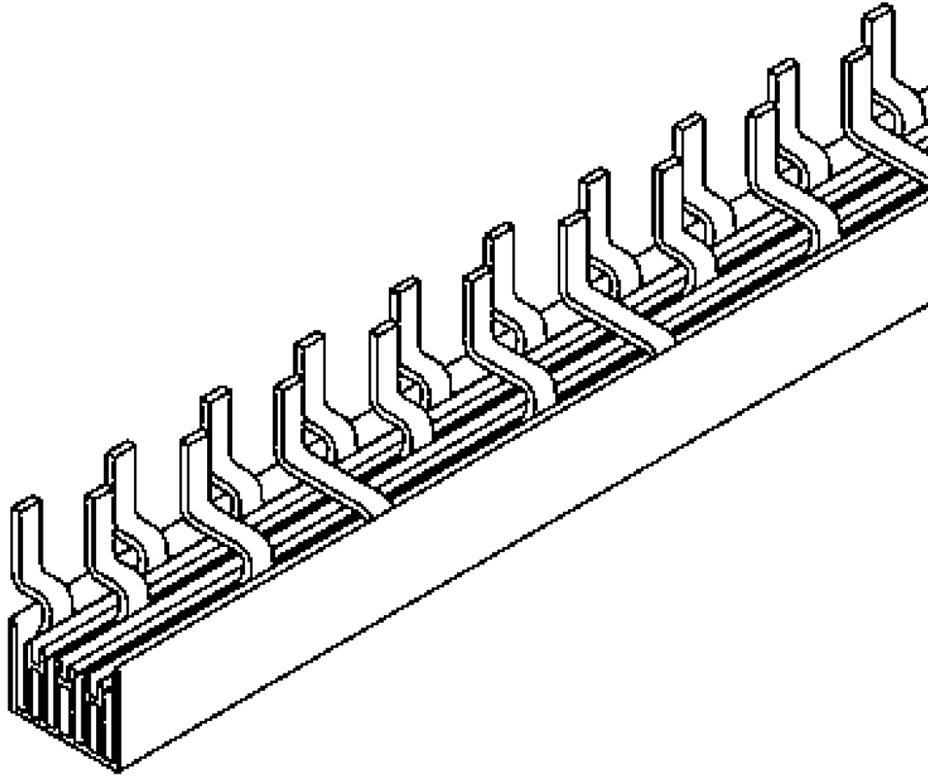 Захранващ гребен тип ПИН 3P+N 16мм2 80A 28 прекъсвача L1NL2NL3N Pollmann