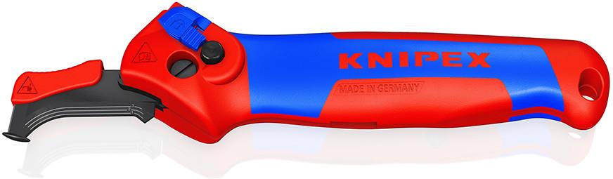 Инструмент за заголване на кабели, за изолация до 7мм, синьо-червена ръкохватка 145мм, с водач, Knipex