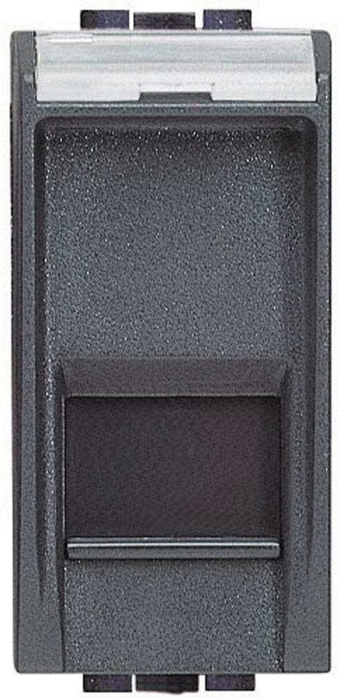 Розетка RJ45 cat.6 UTP конектор toolless IDC 1 мод. цвят Антрацит LL Bticino