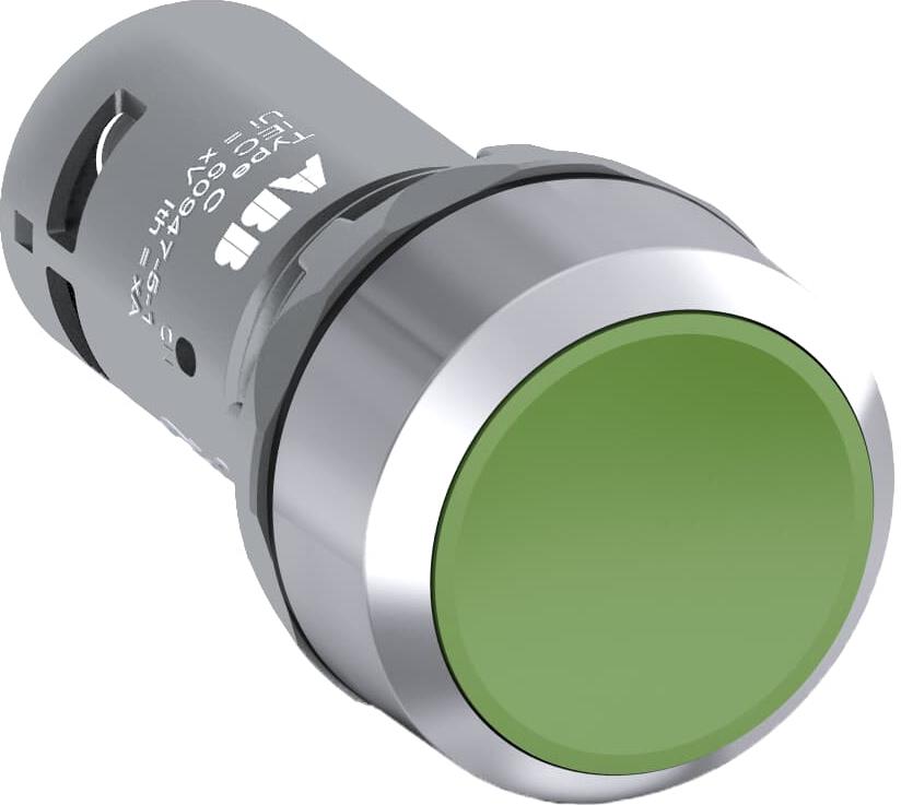 Бутон зелен CP1-30G-20 2NO хромиран ринг Ø22mm Compact ABB