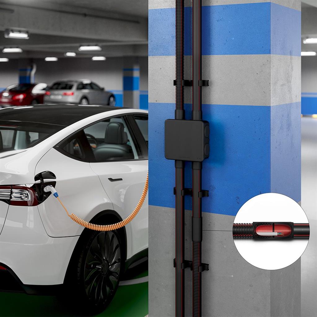 Разклонителна кутия открит монтаж 101x101x51мм IP55 цвят Черен PO DUROSOL Kouvidis