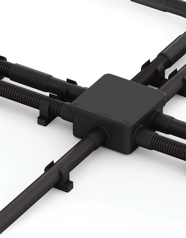 Адаптер за тръба ф25мм към разклонителна кутия 101x101 цвят Черен DUROSOL Kouvidis