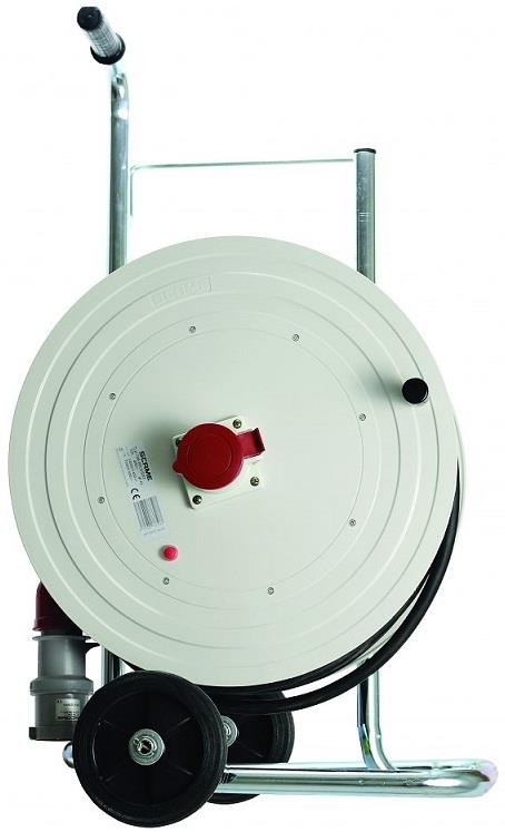 Макара индустриална IP44 серия ROLLER 450 кабел H07RN-F 30 м х 4мм2 вход 3P+N+E 32A и изход 1 х 3P+N+Е 32A на колела Scame