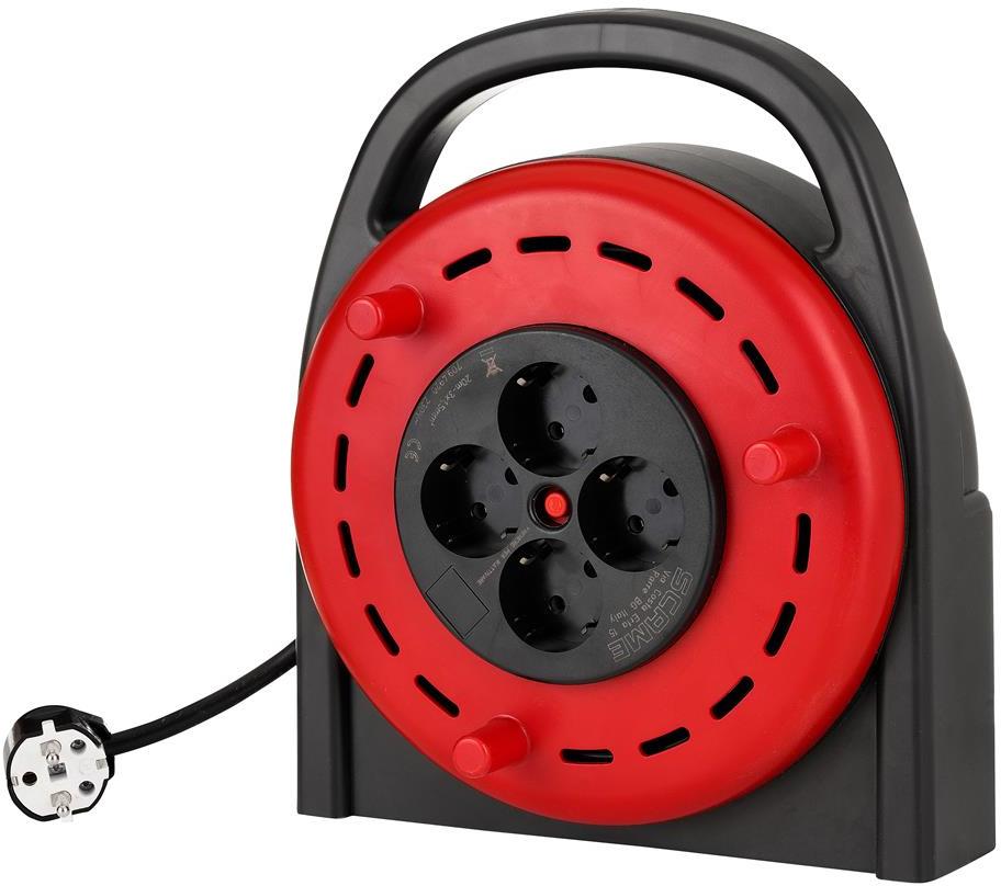 Макара индустриална IP42 серия TRIS кабел H05VV-F 20 метра х 1,5мм2 и изход 1х 2P+Е 16A шуко Scame