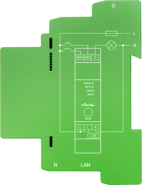Димер Smart 1х 200VA с мерител за DIN монтаж Shelly PRO Dimmer 1PM - 268162S