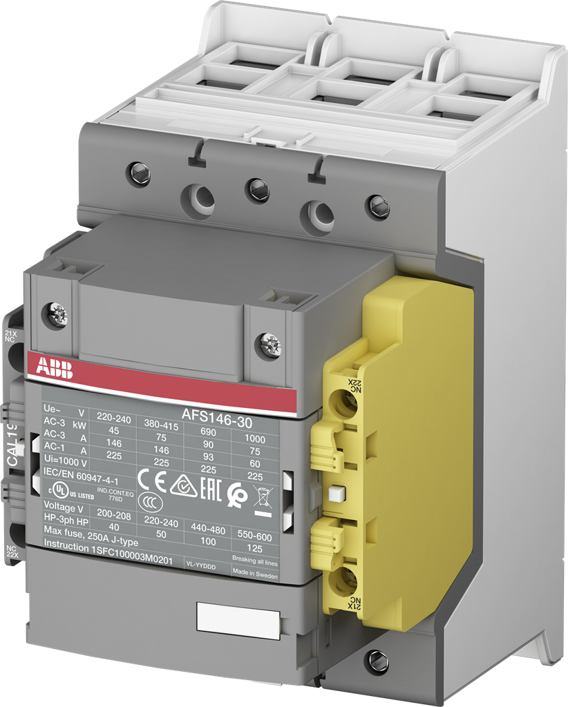 Контактор AFS146-30-12 3P 75kW (146A AC-3) 1NO+2NC 24...60V 50/60Hz ABB
