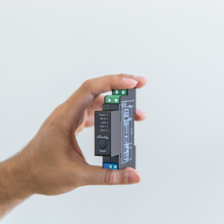 Импулсно Smart реле 2х On/Off 16A (25A) с мерител за DIN монтаж Shelly PRO 2PM - 268032S