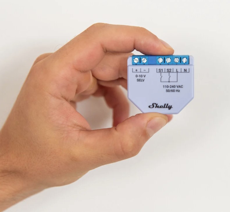 Микромодул Smart реле 1х димер 0-10V изисква неутрала Shelly Plus 0-10V Dimmer - 265703S