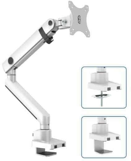 Стойка за монитор Sigma, единична, с пружини, цвят Бял, ABL