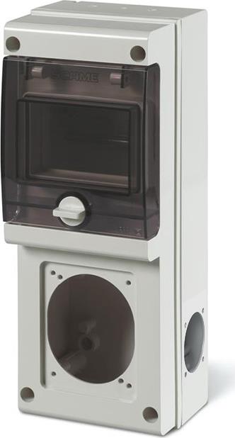 Табло за индустриални контакти и DIN модули IP66, UV, PG вход, серия BLOCK (4 DIN и 1х16A или 32A и 2хШуко) Scame