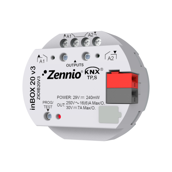 inBOX 20 v3 Мини модул за вграждане 2x изх. 16A KNX Zennio