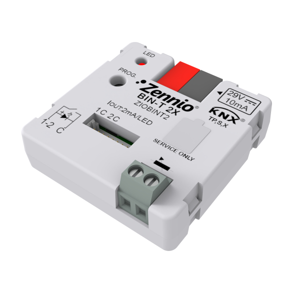 Модул 2 бинарни входа/LED изхода 1 вход за темепратурен датчик KNX Zennio