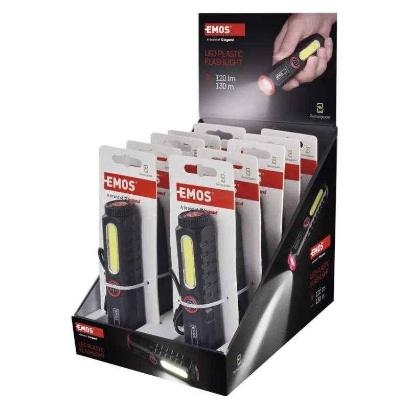 Фенерче LED 120lm 130м 0.5ч зареждаема 400mAh пластмаса IP20 /10 бр. кутия/ EMOS