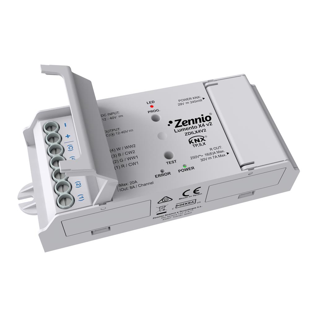 Димер Lumento X4 v2. 4-канала PWM за DC LED KNX Zennio