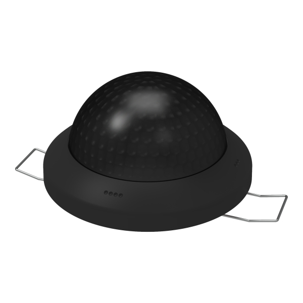 Датчик за присъствие PIR, за вграждане в таван, 360°, обхват D30m @ h=2,7m, IP20, Presentia C v2. цвят Антрацит KNX Zennio