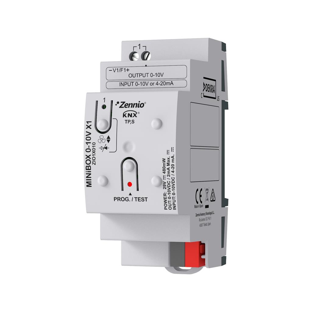 MINiBOX 0-10V X1. Актуатор 0-10V 3 канал вход/изход 2DIN KNX Zennio
