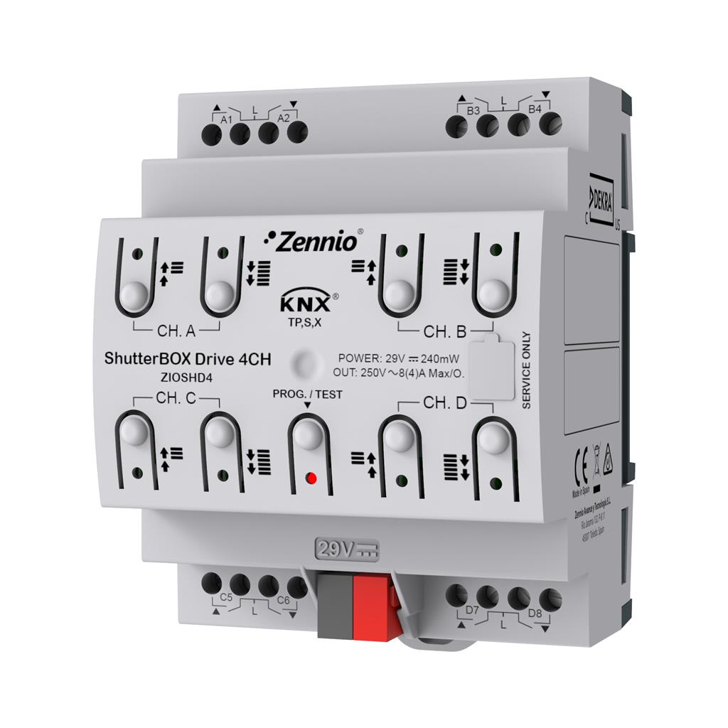 Актуатор щори автоматично калибриране 4-канала 4DIN KNX Zenno