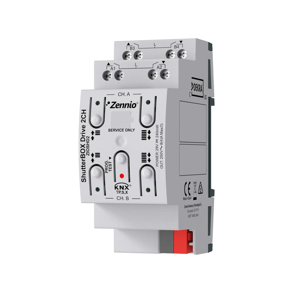 Актуатор щори автоматично калибриране 2-канала 2DIN KNX Zenno