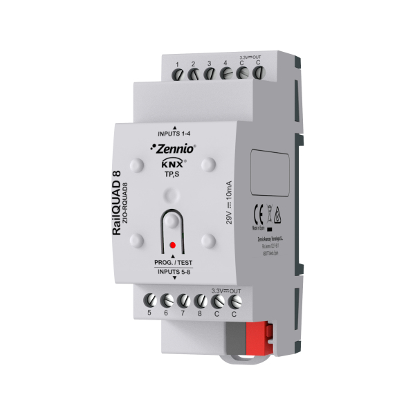Модул 8 входа A/D с LED индикатори на състоянието 4DIN KNX Zennio