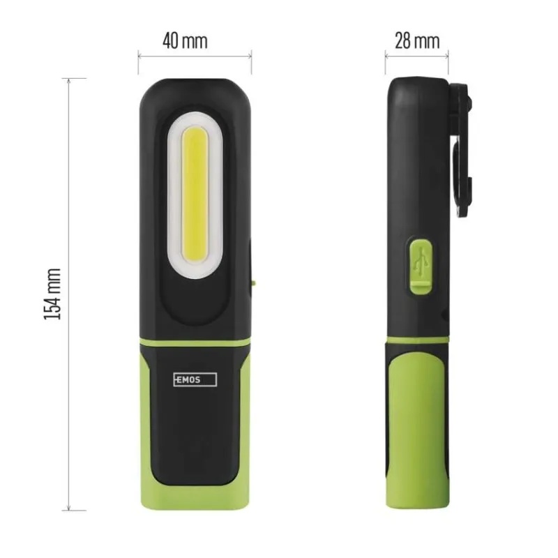 Работна лампа 330lm 45м 3ч зареждаема 1200mAh пластмаса IP43 EMOS
