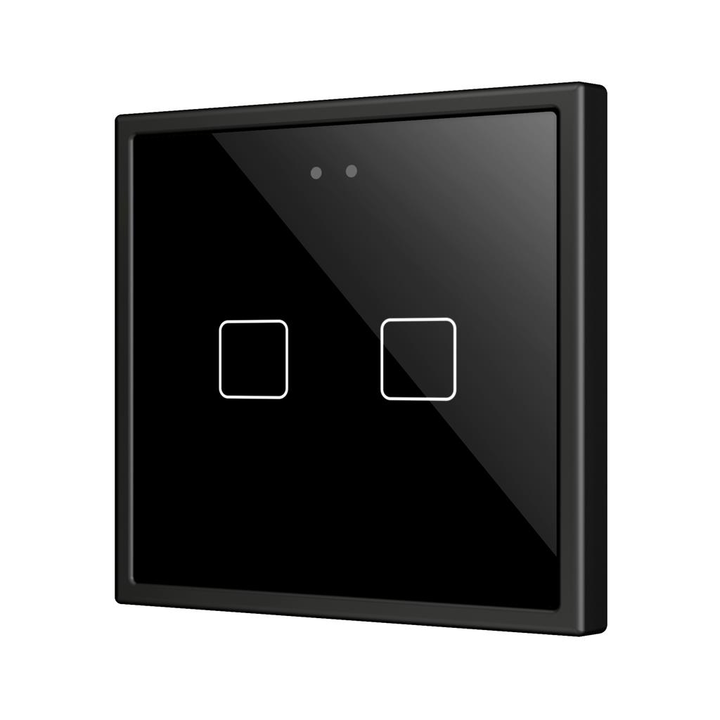 Пулт за управление с 2 капацитивни бутона Flat RGB 70х70мм KNX стъкло цвят Антрацит Zennio