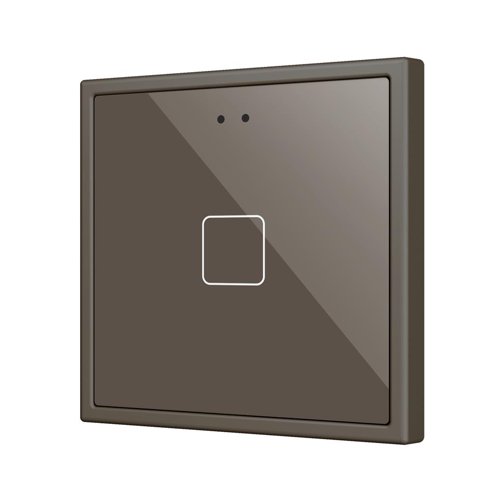 Пулт за управление с 1 капацитивен бутон Flat RGB 70х70мм KNX стъкло цвят Мока Zennio