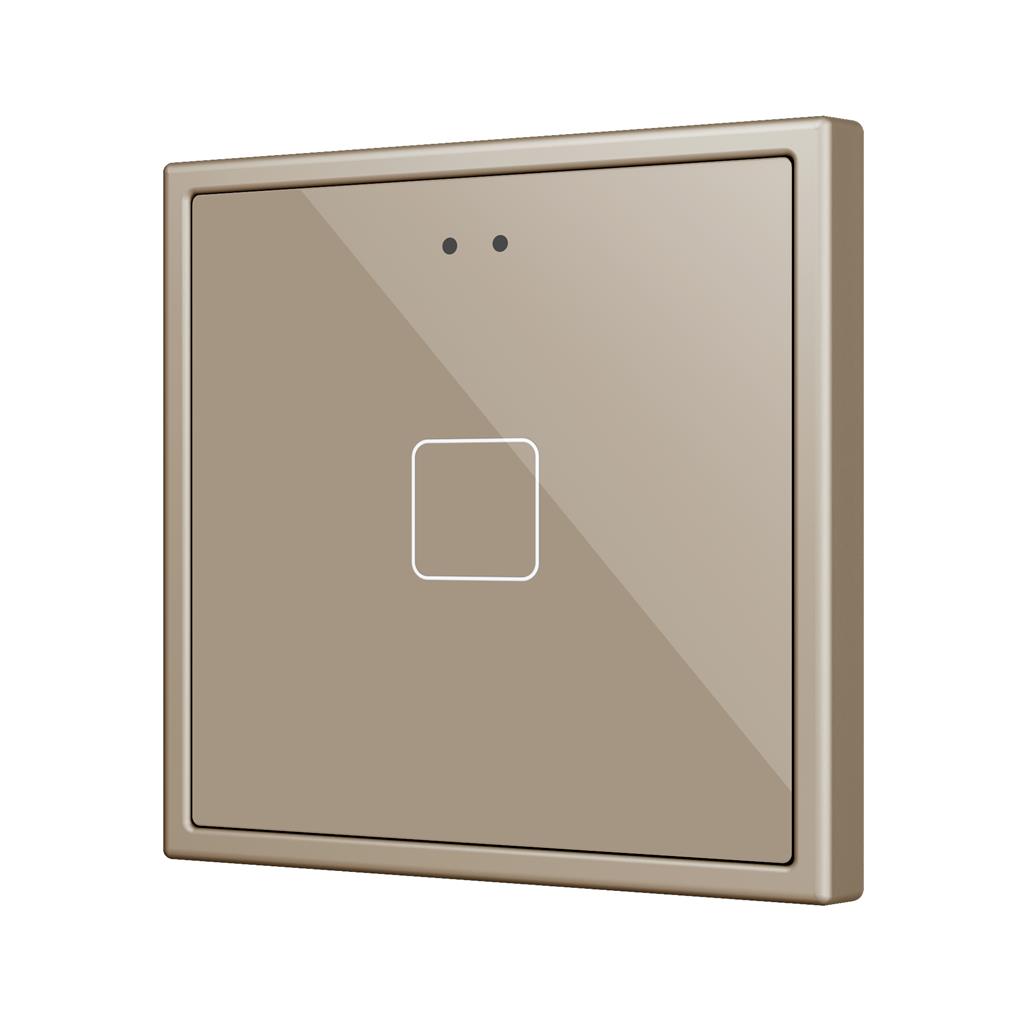 Пулт за управление с 1 капацитивен бутон Flat RGB 70х70мм KNX стъкло цвят Шампанско Zennio