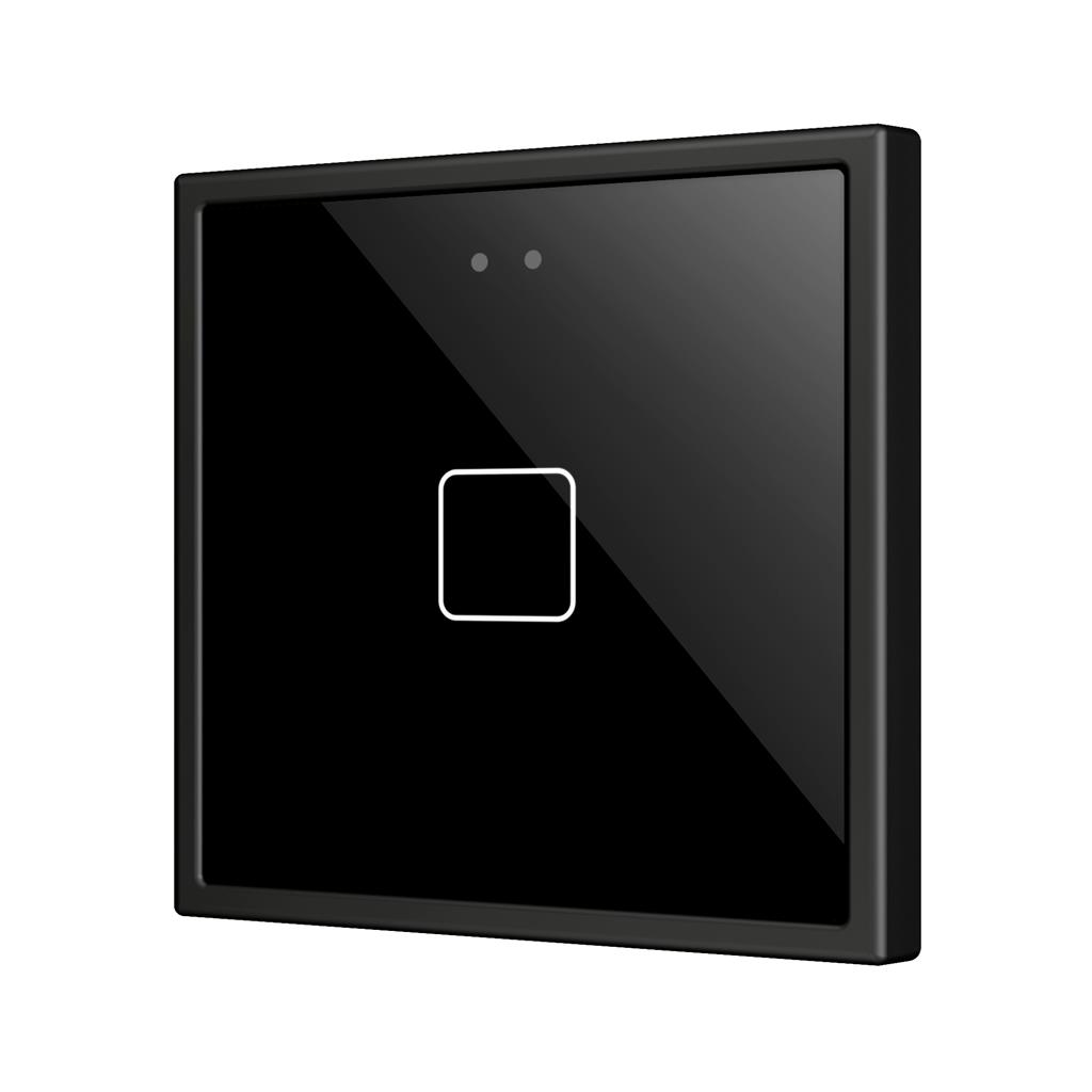 Пулт за управление с 1 капацитивен бутон Flat RGB 70х70мм KNX стъкло цвят Антрацит Zennio
