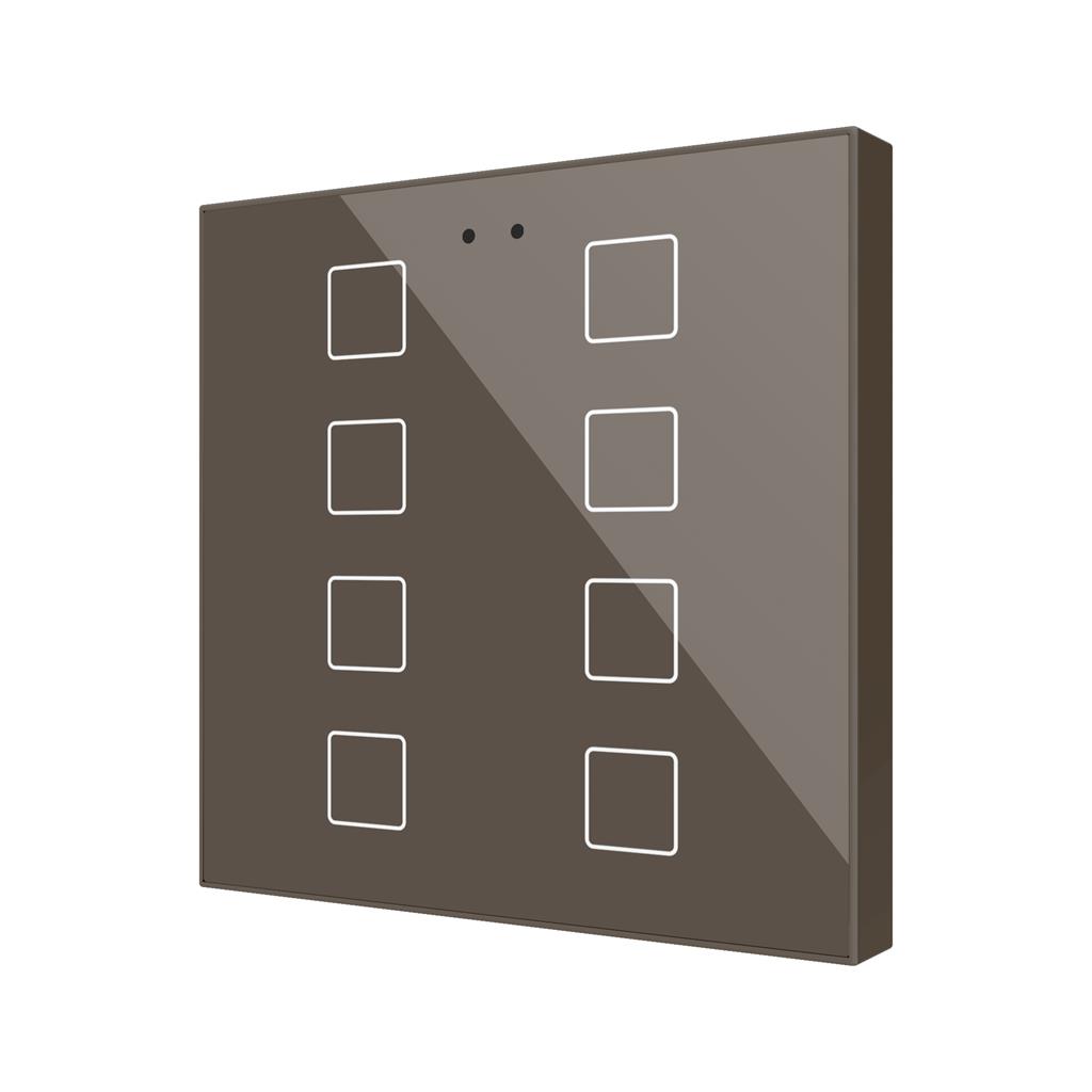 Пулт за управление с 8 капацитивни бутона Flat RGB KNX стъкло цвят Мока Zennio