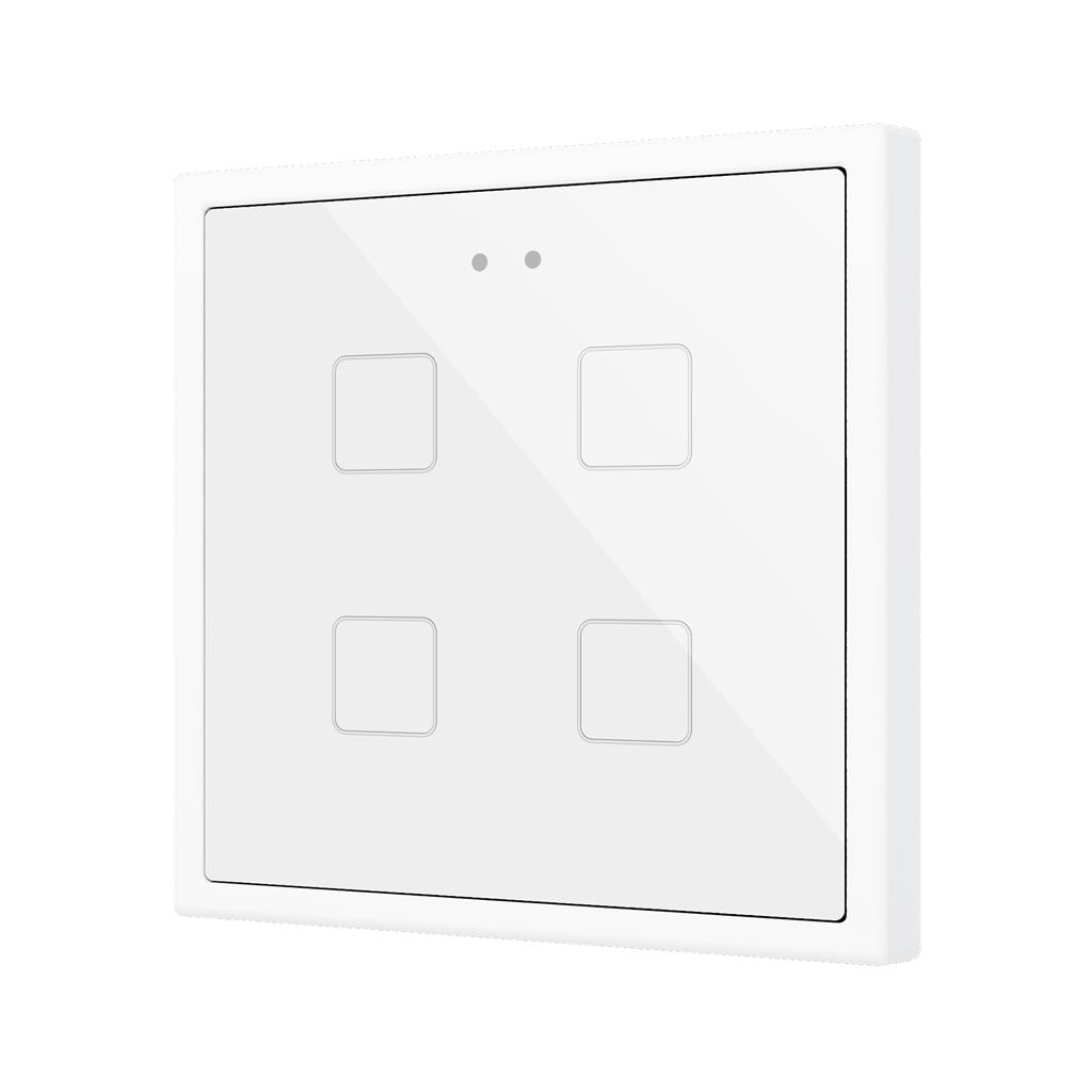Пулт за управление с 4 капацитивни бутона Flat RGB 70х70мм KNX стъкло цвят Бял Zennio