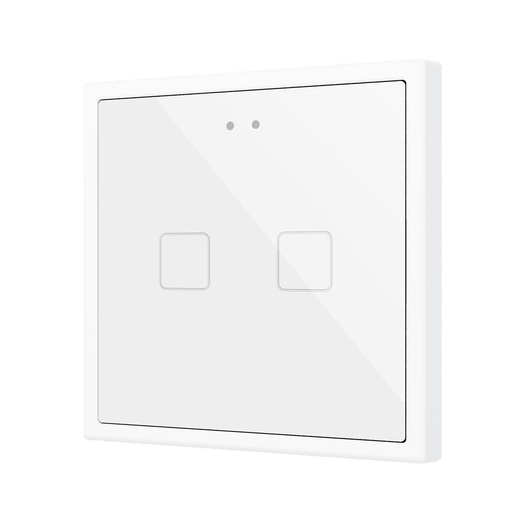 Пулт за управление с 2 капацитивни бутона Flat RGB 70х70мм KNX стъкло цвят Бял Zennio