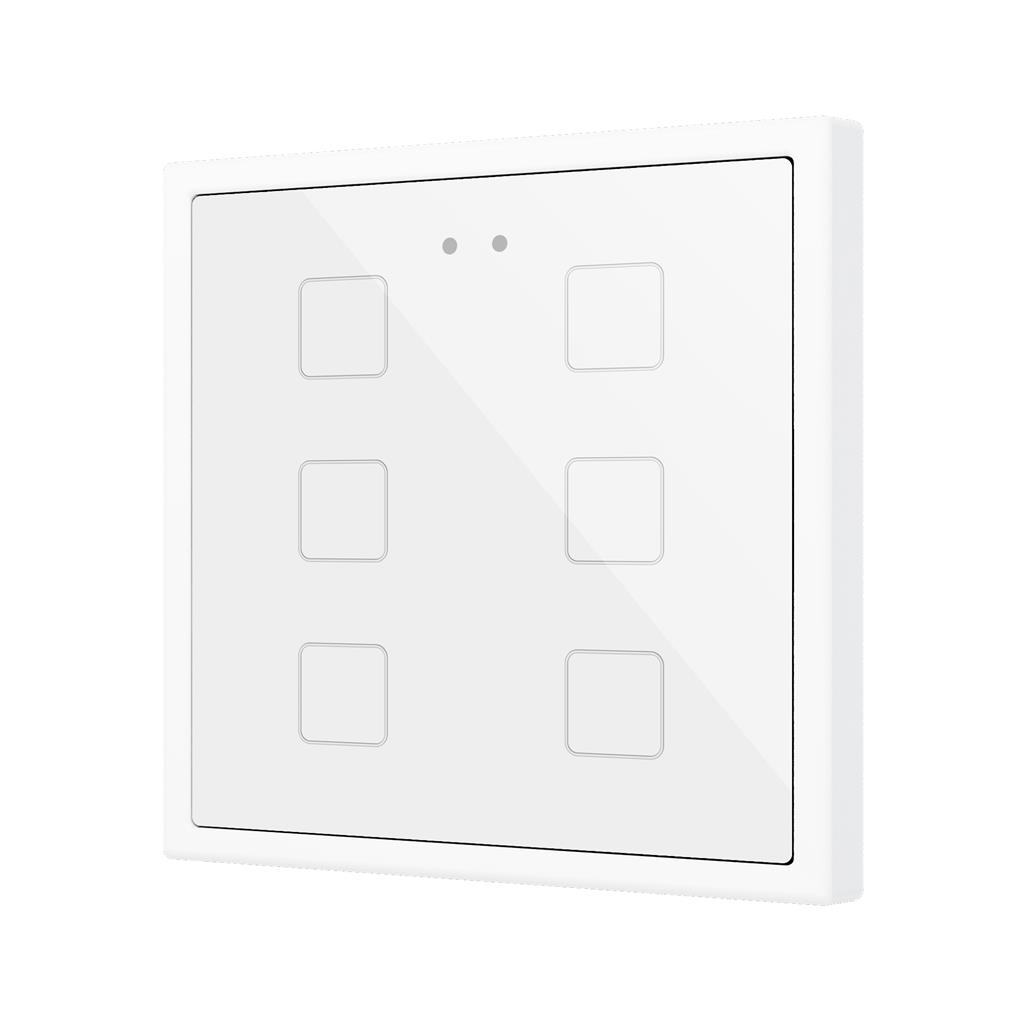 Пулт за управление с 6 капацитивни бутона Flat RGB 70х70мм KNX стъкло цвят Бял Zennio