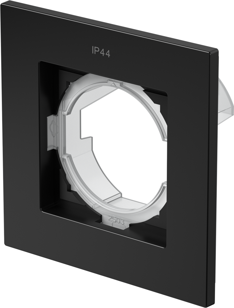 Рамка 1х IP44 за контакти цвят Черен Flat Logiq TEM